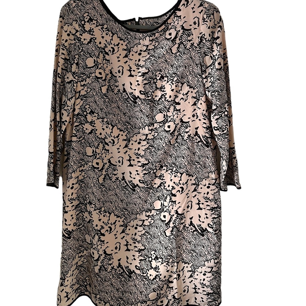 Women’s Dress Black & Cream Midi Silk Size 10 - Picture 4 of 8